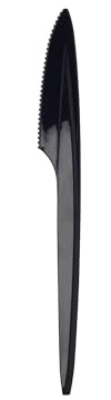 daybays Plastikmesser Mehrwegmesser 50 Stk. Schwarz Plastikbesteck Mehrweg Plastik Messer Party Besteck Partygeschirr Set Spülmaschinenbeständig Plastic Knife (Schwarz, 50)