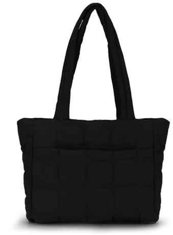 Fecialy Bolso Tote para Mujer, Bolso Tote Acolchado con Cremallera, Bolsa de Trabajo Acolchada Bolso de Hombro Ligero Acolchado