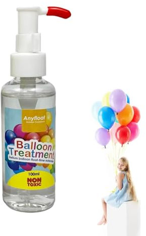 100ML Helium Balloon Protection Fluid, Ultra Hi-Float Treatment for Latex Balloons, Makes Helium Latex Balloons Longer, Long-Lasting Helium Balloons for Parties, Pump included