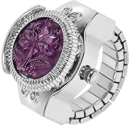 COLLBATH 2stücke Finger Uhr Für Damen Handgefertigte -Uhr Mit Rosen-Dekoration Und Tragbare Fingerringe Für Täglichen Gebrauch Und