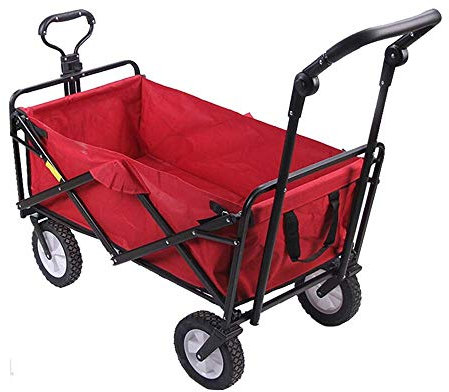 Klappbarer Gartenwagen mit Rädern, faltbarer Zugwagen für Gartenarbeit und Transport im Freien
