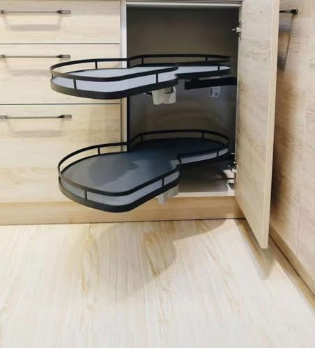 Teleskop-Drehregal für Küchen-Eckschränke, höhenverstellbar, Organizer für 800 mm, 900 mm und 1000 mm Schränke