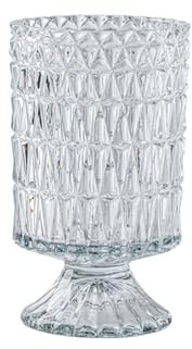 Nzzkoides Vasi di Fiori in Vetro Trasparente, Vaso Decorativo alla Moda A Forma di Diamante con Base, Vaso Artistico per Rose, Rose, Orchidee, 18 Cm(Size:10.6 * 10.6 * 18CM)