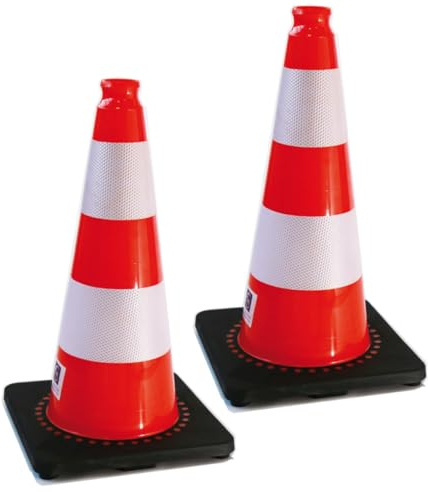 AUA SIGNALETIQUE - Cône De Signalisation Réfléchissant Classe 2 - Hauteur 50 cm - Cône de sécurité Chantier K5A (2)