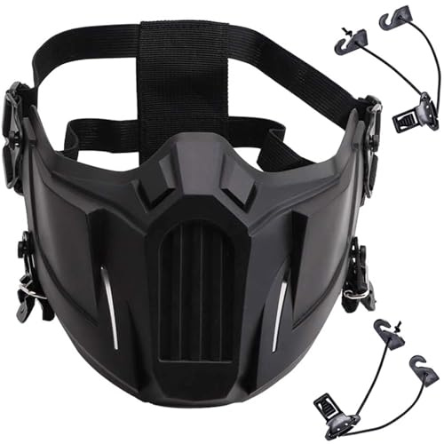 Lishuyeh Airsoft halvansiktsmasker justerbara anti-imma-sportskyddsmasker utomhus lekdräkt slagtålig för halloween, airsoft, jakt, CS-spel, paintball och andra utomhusaktiviteter