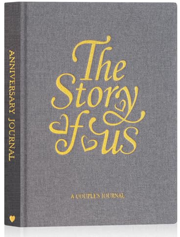 Lanpn Diario de aniversario de boda – The Story of Us, libro de recuerdos para parejas del 1 al 70 de lino, álbum de recortes de boda, 190 páginas de historias de amor, regalo de matrimonio, recién