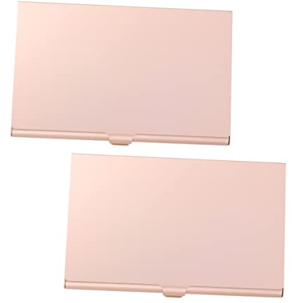 Angoily 2stücke Aluminiumlegierung Visitenkartenetui Tragbarer Business Organizer Für Kreditkarten Und Id-karten Goldenes Design Für Büro Und