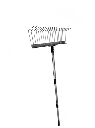 Robuste Gartenrechen aus Stahl, 21 verstärkte Zinken, Design für die Reinigung von Laub, Felsen, Schmutz, Höfen, Parks, robuste Gartenrechen