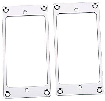 Ejoyous 2 Stück Metall Humbucker Rahmen Montageringe für E-Gitarren stabile Metallkonstruktion passt für DIY Gitarrenzubehör (SILVER)