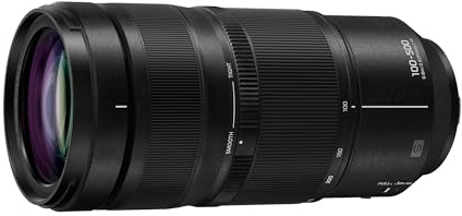 Panasonic LUMIX S-R100500E 100-500mm f/5-7,1 O.I.S. Lente con Montura L, Teleobjetivo Zoom de Fotograma, Enfoque Cercano de 0,8 m, Anillo De Enfoque Personalizable, Resistente a la Intemperie, Negro