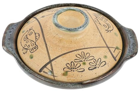 Ceramic Stewing Pot 300ml Brown Casserole for Home Restaurant