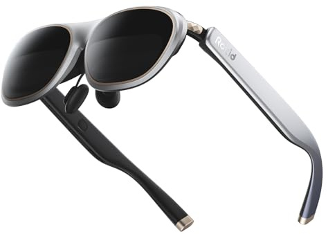 Rokid Max 2 AR Brille Silbrig, 215 Micro-OLED Display, Myopia Adjustable (0-600D), kompatibel mit Android und PC/ROG/Steam, 120Hz, 50° FOV und 600nits Leuchtdichte