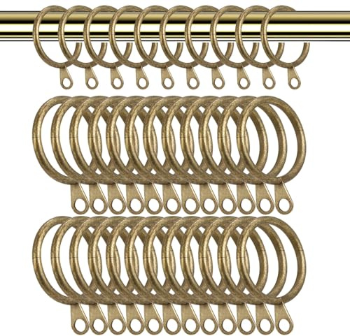 24 Brass Curtain Rings - Durable Metal Rings for Curtain Poles & Rods (30MM)