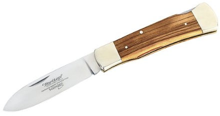 Hartkopf Taschenmesser, Stahl 1.4110, Olivenholz, Neusilber