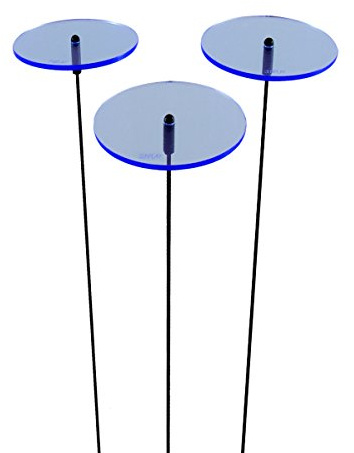 SUNPLAY Sonnenfänger-Scheiben in BLAU, 3 Stück zu je 7 cm Durchmesser im Set + 35 cm Schwingstäbe