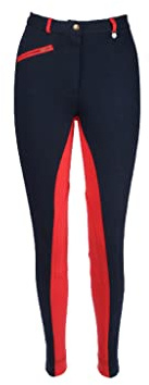Avon Nouveau Bicolore RANDONNÉES À Cheval Femmes Souple Extensible Pantalons D'ÉQUITATION/JODPHURS JODS Marine Rouge - Bleu Marine/Rouge, 38-71cm