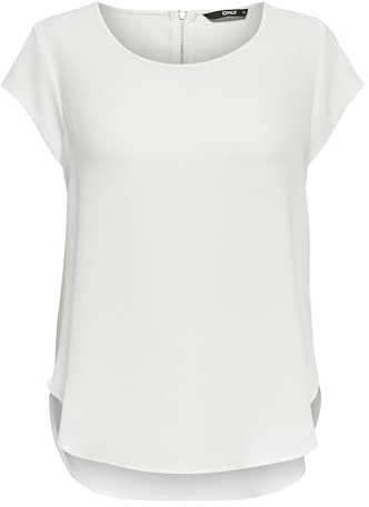 ONLY Damer Onlvic S/S Solid Top Noos Ptm T-shirt, Vit (Cloud Dancer Cloud Dancer), 38