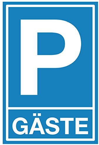 WANDKINGS Hinweisschild - Parkplatz Gäste - stabile Aluminium Verbundplatte - Wähle eine Größe - 40x30 cm