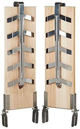 Relaxdays Lot de 4 Planches à Saumon, plaques à Fumer, en Bois de cèdre, 46 x 15,5 cm, Fixations inclinables en INOX, Nature | Planche en bois de cèdre, supports inclinables en acier inoxydable