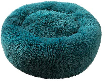Smniao Hundebetten Plüsch Haustierbett Hundesofa Katzensofa Schlafplatz für Katzen Weicher Waschbar Katzenbett Hunde Mat (XL:Durchmesser 60cm, Grün)