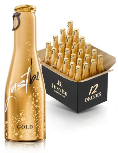 JustBe GOLD | Piccolo frizzante l Prickelnder Premium Weiss-Wein Aperitif (Sekt, 12 x 0,2l)