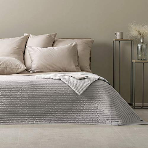 sei Design Luxus Tagesdecke Moderne Steppdecke Wohndecke Überwurf Sofadecke 220x240 220x260 (Living Trend - Taupe-hell, 220 x 240 cm)