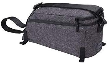 BBB Cycling Fahrradtasche für Heckrahmen 6L mit Schultergurt Multifunktional Verstellbarer Fahrradträger Aufbewahrungspaket CarrierPack BSB-138, graue Melange, einheitsgröße