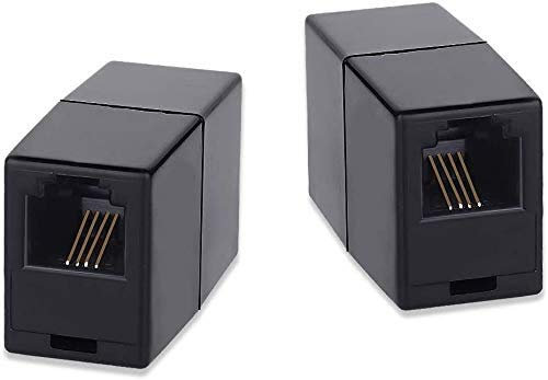 SHONCO Coupleur de Téléphone, 2Pack RJ11 6P4C Coupleurs en Ligne,Coupleur de Ligne Téléphonique,Adaptateur de Coupleur de Rallonge Téléphonique,Adaptateur de Ligne Téléphonique,Noir