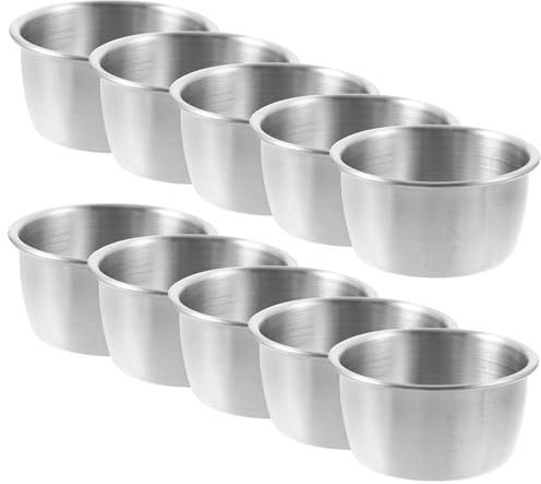 Cabilock 10 unidades de vasos para salsas, de acero inoxidable, para salsas, aperitivos, salsas, aperitivos, ketchup