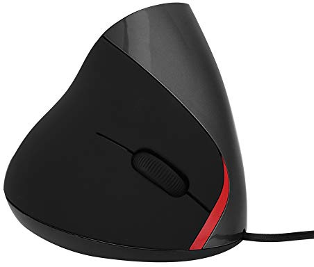 VBESTLIFE Vertical Ergonomic Mouse, Wired, Optical, 6 Buttons, Black, USB, PC/Laptop, Up to 3200DPI, Modern Style