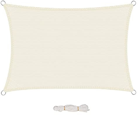 EUGAD Toldo Vela de Sombra Rectangular Triangular,Toldo HDPE Exteriores Impermeable a Prueba de Viento protección UV para Patio,Jardín, Balcón, Exteriores