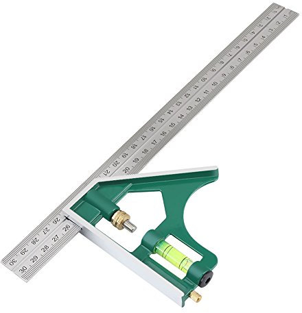 Ángulo de combinación de 300 mm, escala opuesta y ángulo preciso, ángulo universal preciso y manejable de metal para mediciones de 90 y 45 grados.