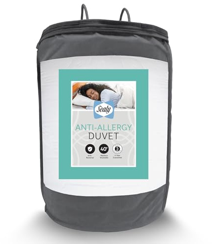 Sealy Anti Allergy 10.5 Tog Duvet - All Season Warm Thick Quilt Duvet with Hollowfibre Fibadown Fibres and Soft Touch Cover for Superior Comfort, Machine Washable, Super King