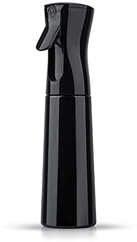 TANSHINE Sprühflasche Feiner Sprühnebel 300 ml Schwarz | PET BPA-frei, 0,3 mm Düse, 360° Sprühnebel, Desinfektion, Vakuumpumpe, ca. 3s Dauerstrahl, Haarpflege Pflanzen Reinigung