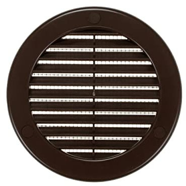 Vent Systems Coperchio di ventilazione marrone ø100 mm – prese d'aria rotonde – copertura griglia – protezione dagli insetti integrata – prese d'aria HVAC per bagno, ufficio, casa, cucina