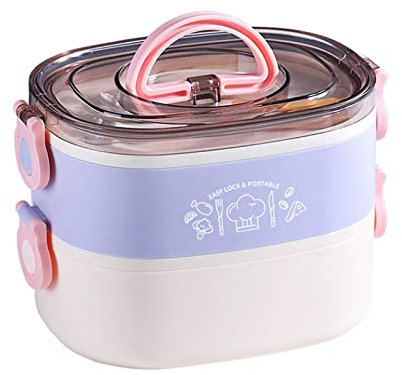 Boîte à déjeuner Bento pour adultes et enfants, boîte à déjeuner réutilisable avec compartiments, boîtes à bento Kawaii empilables, étanches pour hommes, femmes, étudiants, passent au micro-ondes