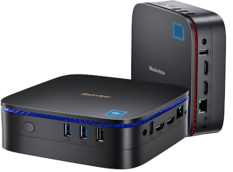 Blackview Mini PC, Intel 12th Gen N95(up to 3.4GHz) Mini Computer W-11 mit 16GB DDR4 RAM 1TB M.2 SSD, Mini Desktop PC, Mini Gaming PC 4K HD Dual HDMI, Gigabit Ethernet, 5G WiFi, Schwarz