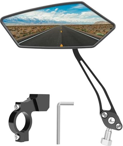 Specchietti per Bicicletta, [1Pcs-Sinistra]Diyife Specchietto Retrovisore | Girevole a 360° Specchietto Bici,Regolabile Specchietto per Monopattino Elettrico, Moto, Bici