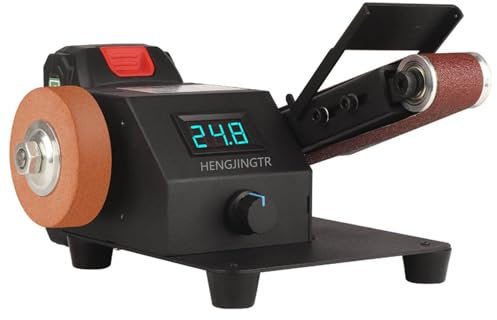 HENGJINGTR Policatore di Smerigliatrice per Tavola Regolabile da 350 W, Mini Cintura Banca Electric Banching Macchina di Levigatura per Legno per Legno/Metallo/Alluminio