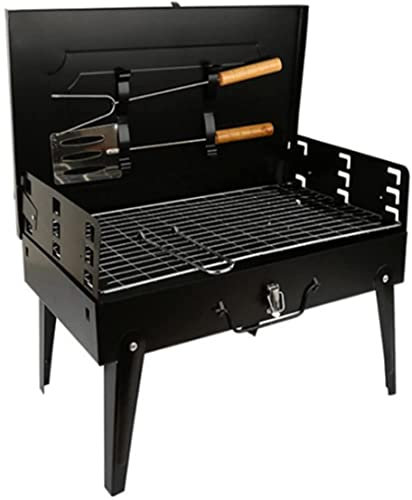 CRBUDY Holzkohlegrills Outdoor-Holzkohlegrill, tragbare kleine Grills und Smoker, zusammenklappbare Tischgrills, für Camping, Terrasse, Hinterhof