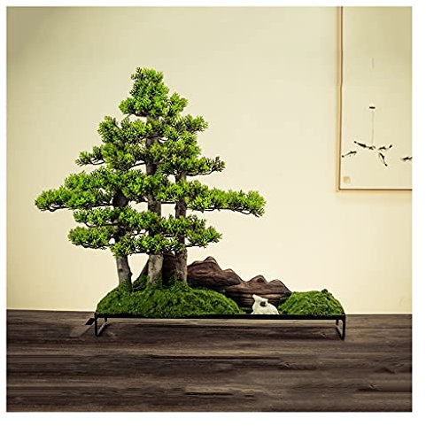 Künstlicher Bonsai-Baum Künstliche Pflanze im Topf, Simulation eines Bonsai, einladende Kiefer, roter Ahorn, Mikrolandschaft, Veranda-Dekoration, weiche Hotel-Dekoration Bonsai Kunstpflanze (Size : B