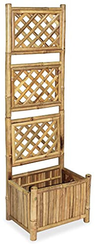 Arriate de jardín con Enrejado, Chaduof Macetas para Flores Y Plantas, Jardinera, Macetero Exterior, Macetero, Huerto Domestico, de bambú 40 cm