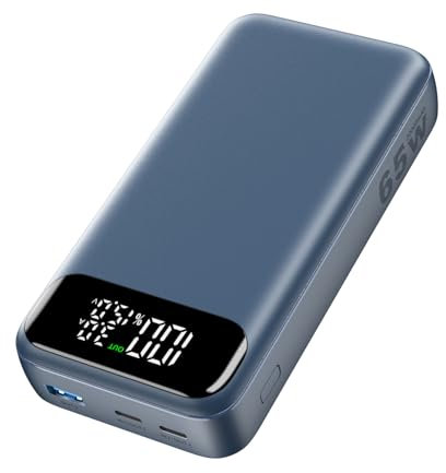 BRENCIL Power Bank, 20000mAh Tragbares Ladegerät PowerBank, 65W Schnellladen Laptop Externe Handyakkus, PD3.0 QC4.0 Externer Akku Bank mit USB C Ausgang/Eingang für iPhone 16/15/14/13/Pro Max Tablet