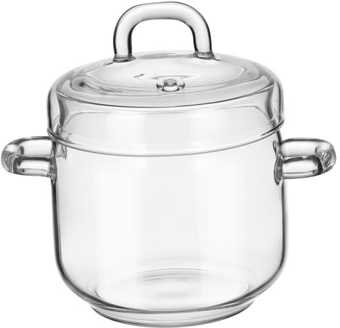 SHOWERORO Glass Stew Pot with Lid Heat-Resistant Glass Bowl for Household Soup and Bird's Nest Preparation
