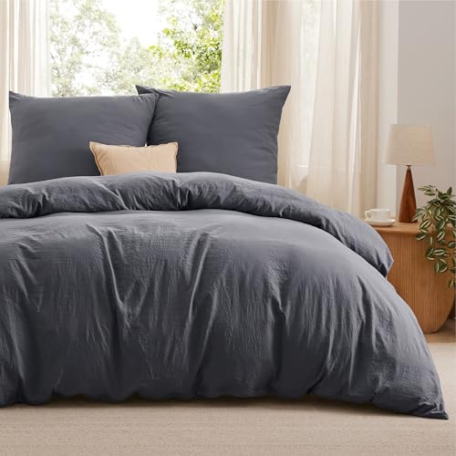 Bedsure Bedding Funda Nordica Cama 150 - Poliéster Microfibra Juego de Funda de Edredon 230x220 cm y 2 Fundas de Almohada 50x75 cm, Funda Nórdica con Cremallera ÖKO-Tex (Gris)