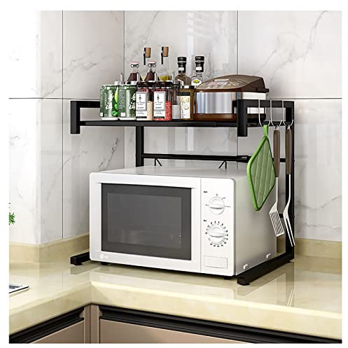 GUIXAN Support de Four à Micro-Ondes, Support de Cuisine, Support de Four à Micro-Ondes, étagère Extensible pour Micro-Ondes, étagère de comptoir de Cuisine à 2 Niveaux, capacité de Poids