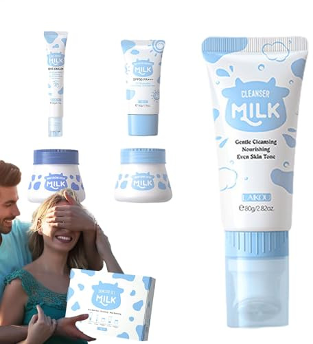 Hudvård presentset för tonårsflickor, vitamin C-hudvårdsset, 5 delar, mild hudrengöring och vård, resestorleksset med rengöringsmedel, toner, ansiktsserum, ögonkräm, ansiktskräm
