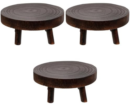 Vintage Holz Tortenständer Set von 3 Hochzeitsdeko Pflanzenerhöhung Blumenhocker kleines Snackregal Rack für Salathalter altmodischer Tritthocker für Kinder Indoor Decor Stücke