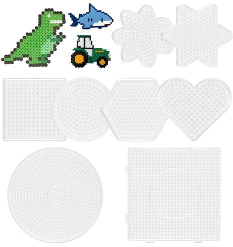 8x Bügelperlen Platten, 5mm Bügelperlen Vorlagen,Steckperlen Schablonen