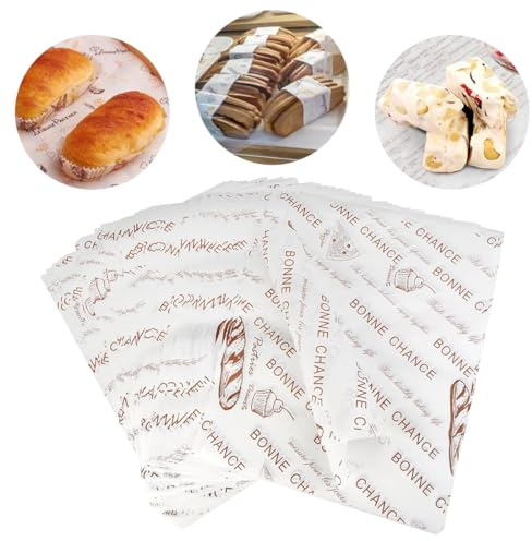 Bangbobi Lot de 100 Feuilles de Papier ciré pour Aliments, 36 x 26 cm, Papier sulfurisé pour Fromage et Pain, Papier Sandwich et Emballage, Papier d'emballage de qualité Alimentaire